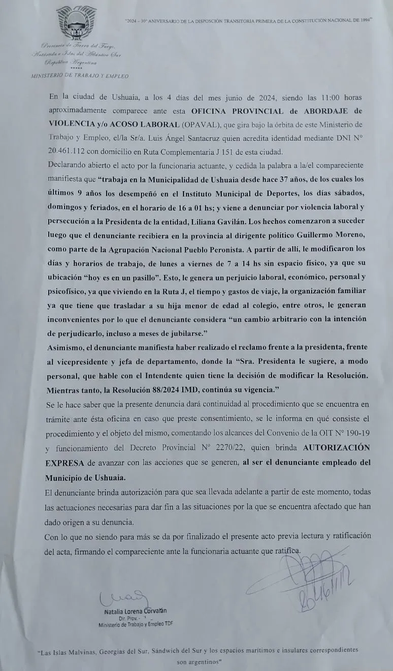 DENUNCIA PAPEL VUOTO