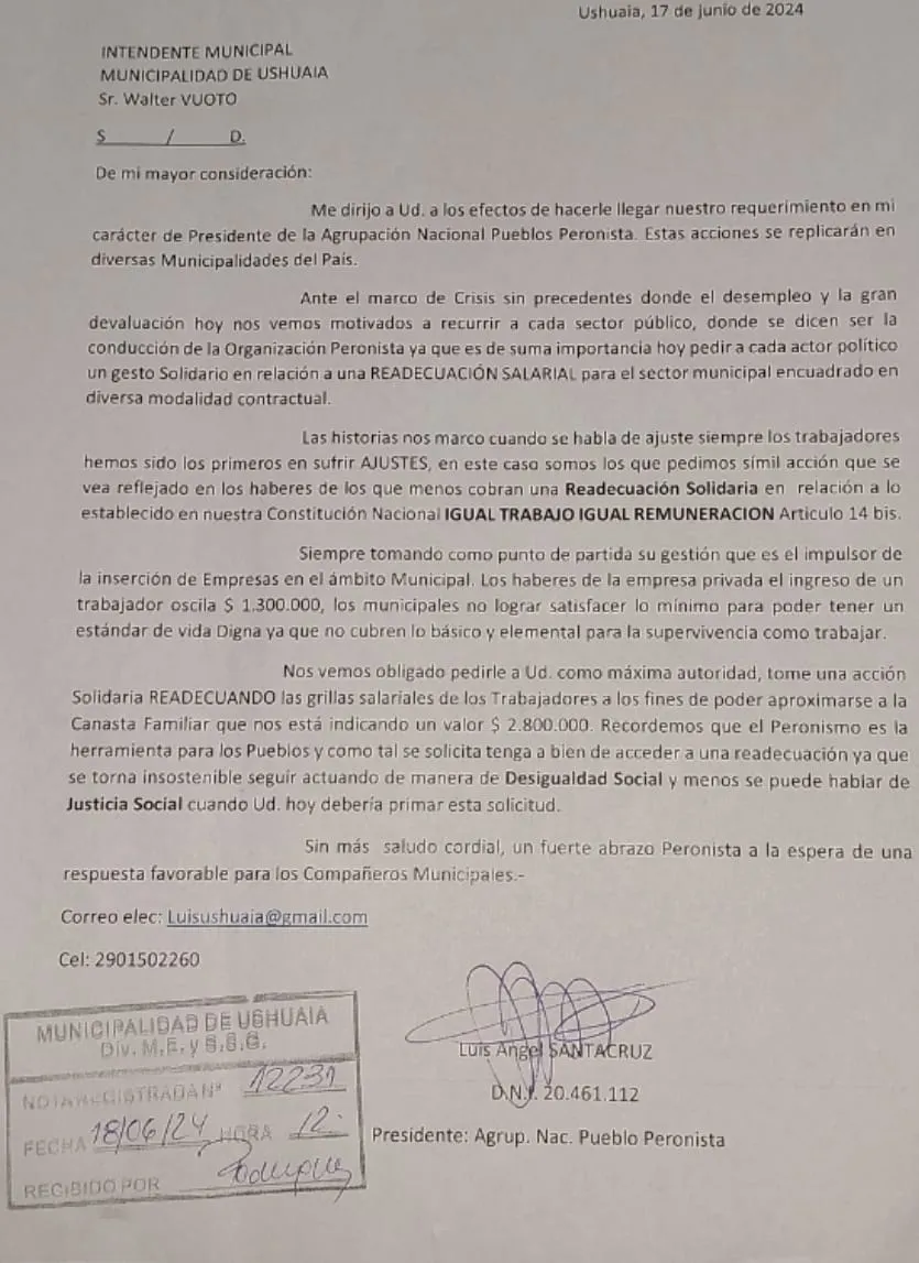 PEDIDO A VUOTO SALARIO