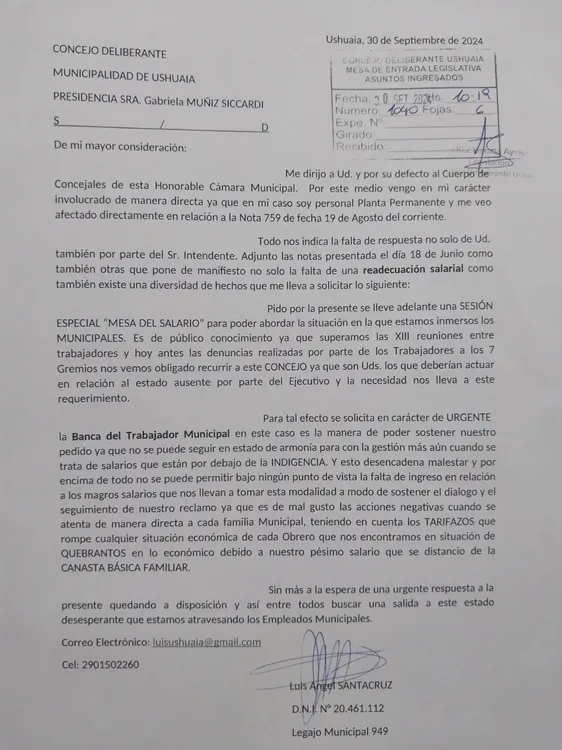 PEDIDO CONCEJO EXPOSICIÓN SALARIO